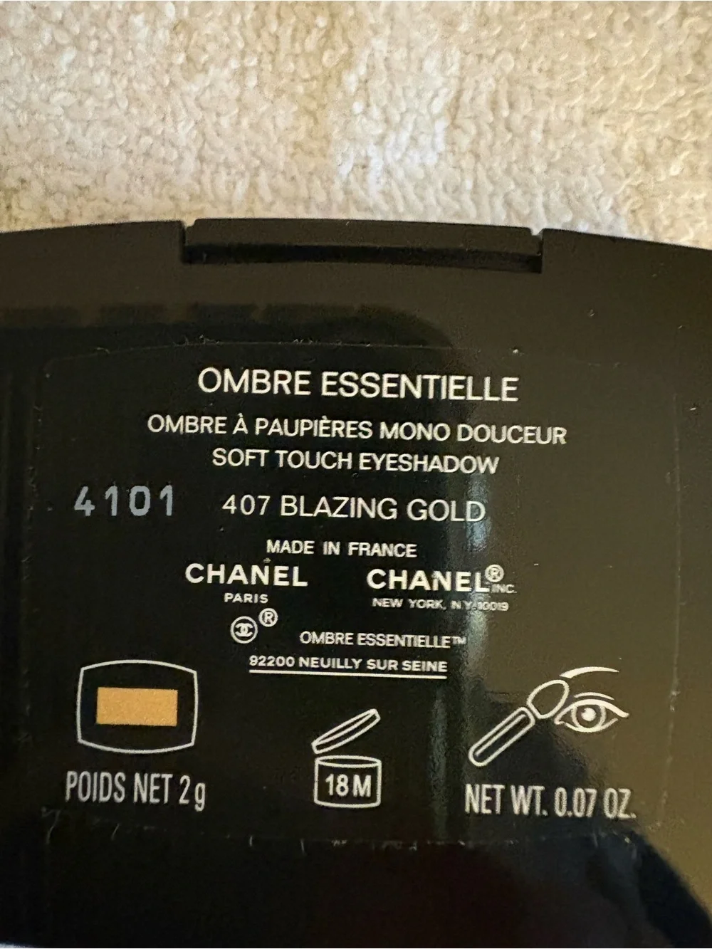 CHANEL 407 Blazing Gold Eyeshadow Compact